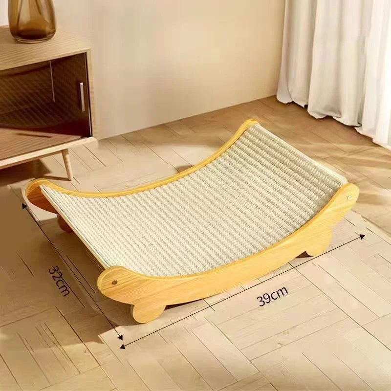 Cat Scratching Board Cat Toys Scratching Recliner Wooden Wear-Resistant Scratch-Resistant Post Wear-Resistantcat Scratcher Cats