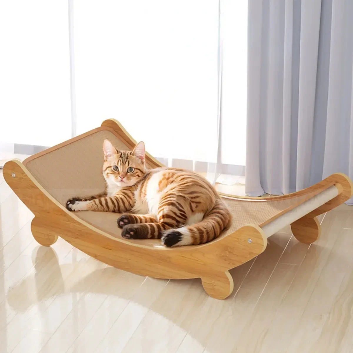 Cat Scratching Board Cat Toys Scratching Recliner Wooden Wear-Resistant Scratch-Resistant Post Wear-Resistantcat Scratcher Cats